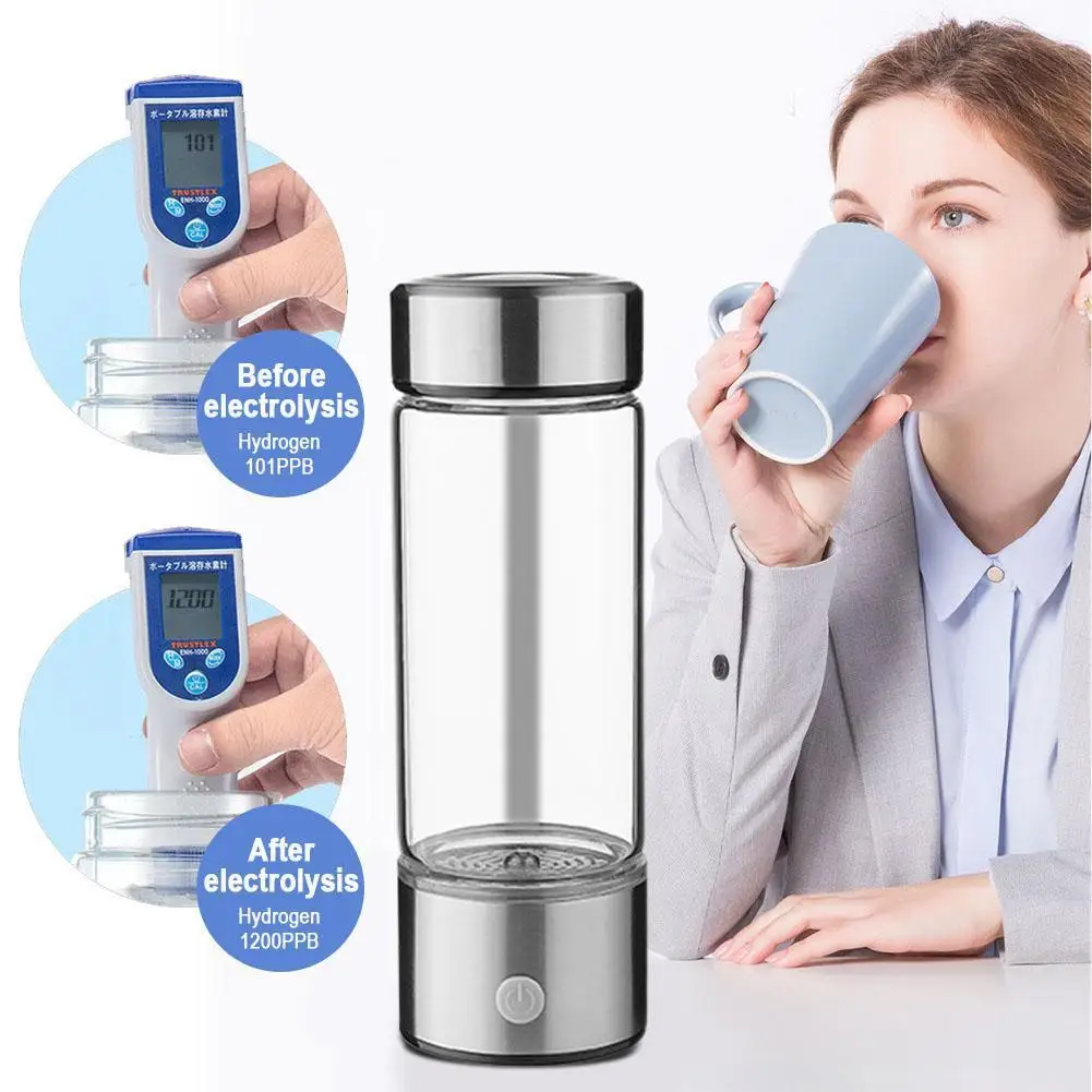 

420ml Hydrogen-Rich Water Cup Electric Hydrogen Rich Water Generator Bottle Titanium Quality Filter Portable Antioxidant Lonizer