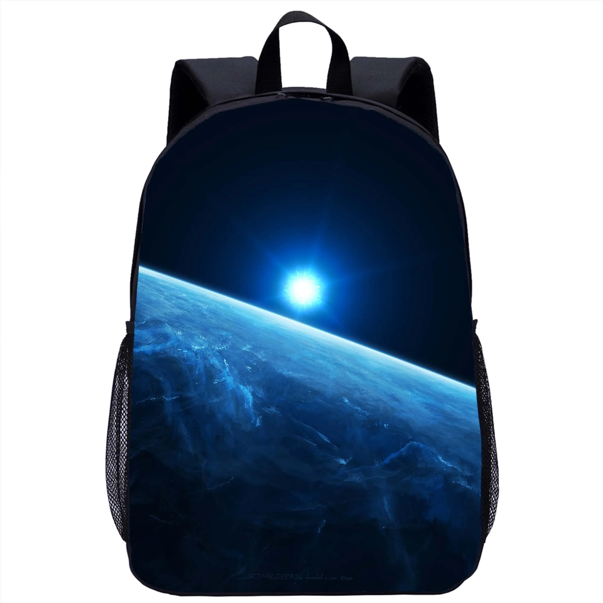 Universe Planet tas punggung anak-anak, ransel Laptop pelajar tas kasual harian berpergian bermotif Planet semesta