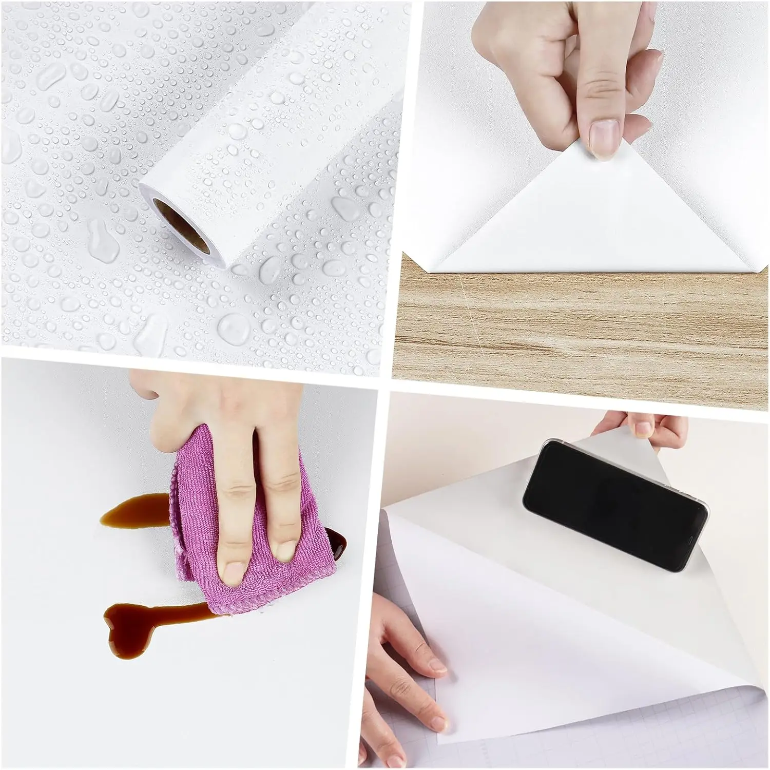 Waterpoof Matte White Grey Black Vinyl Self-Adhesive Wallpaper Stickers for Wall Furniture Livingroom Contact Paper Home Decor