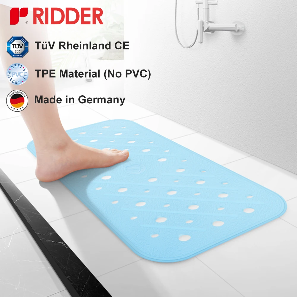 

RIDDER On-Slip Bath Mat TPE Fragrance 71*36cm,no odor,Bathroom Corner Shower Mat Thicken Environmental rubber with Drain Hole