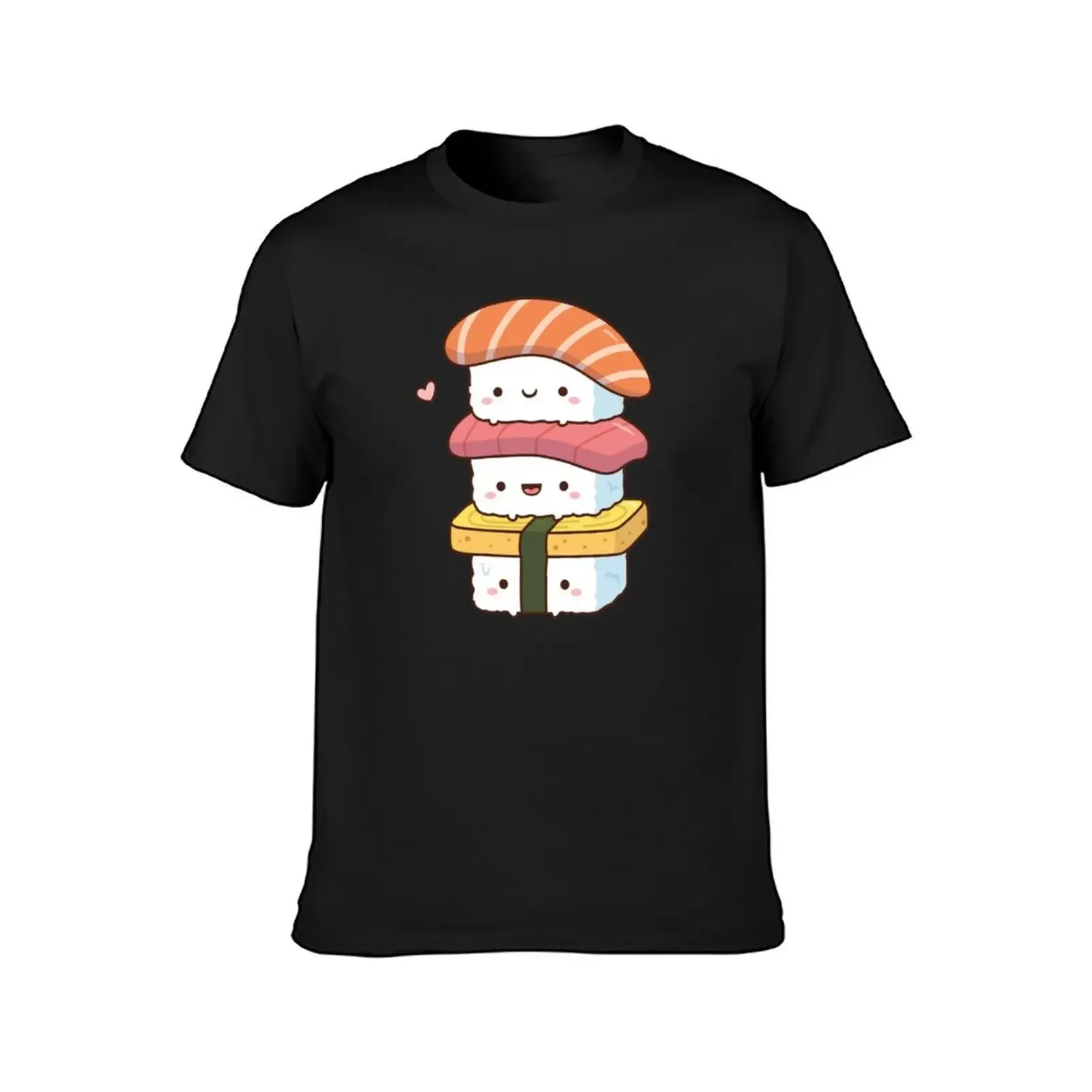 Cute Sushi Trio Stack, Kawaii Japanese Food T-Shirt man t shirt sublime rapper graphic tees mens t shirts pack