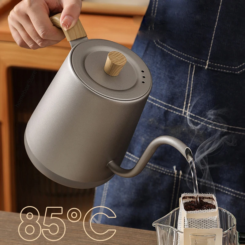 800ml Gooseneck Electric Kettle Hand Brew Coffee Pot Smart Teapot Temperature Control Pot 1000W Rapid Heating Kettle 110V/220V