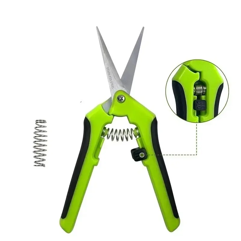

6.5 Inch Gardening Scissors Hand Pruner Pruning Shears Trimming Scissors with Straight Elbow Stainless Steel Blades for Plant
