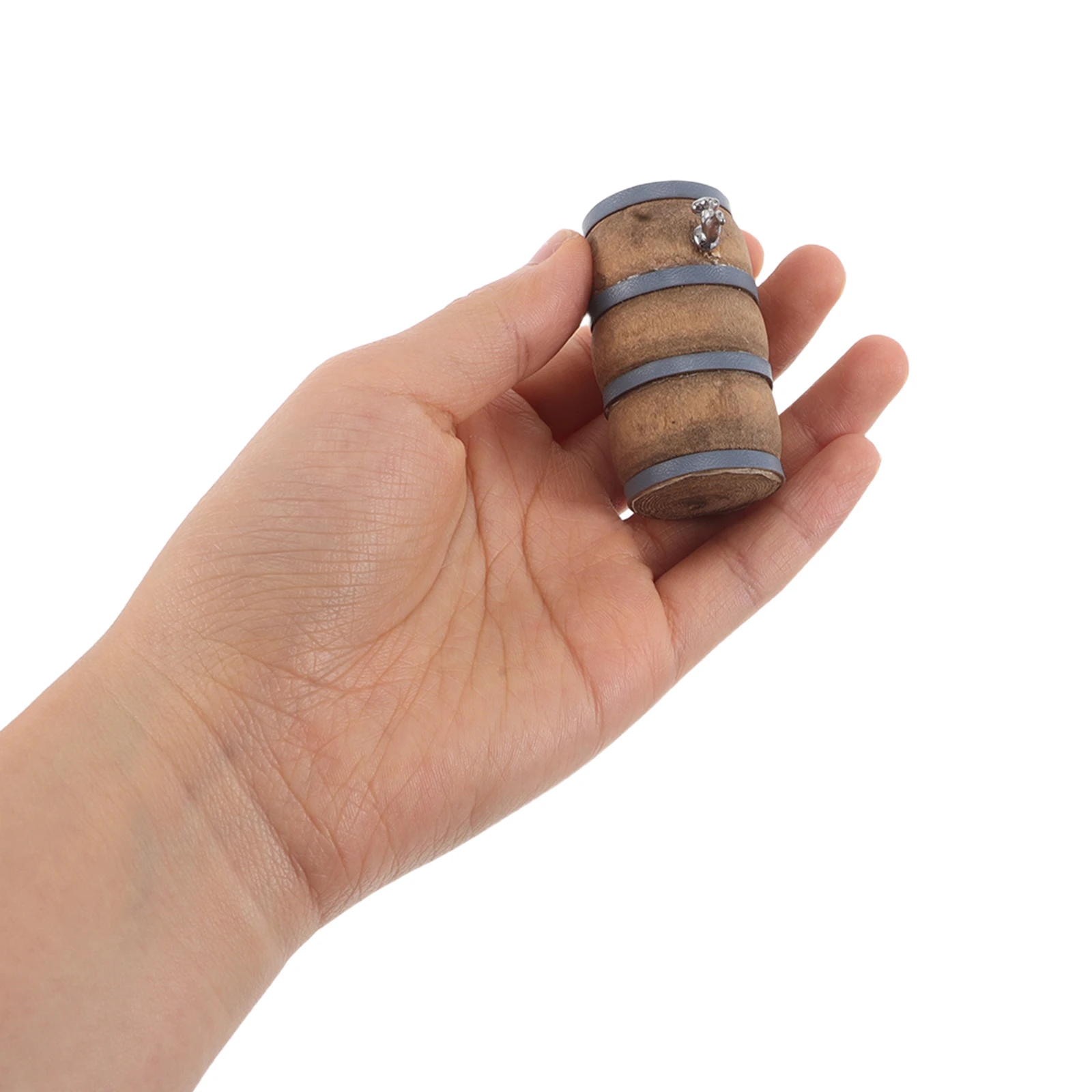 

2 Sets Miniature Cellar Decoration Beer Barrel Wooden Dollhouse Accessories Plastic Cup Model