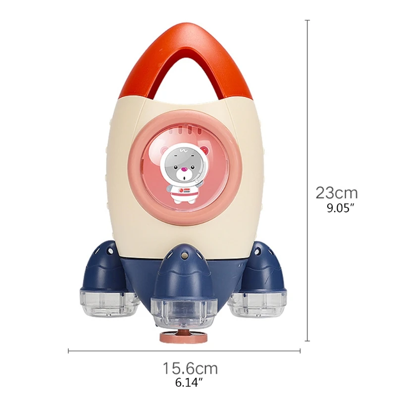 Mainan mandi bayi Rocket Sprinkler, mainan kamar mandi anak-anak, permainan air, semprotan putar, hadiah mainan untuk balita 12 bulan