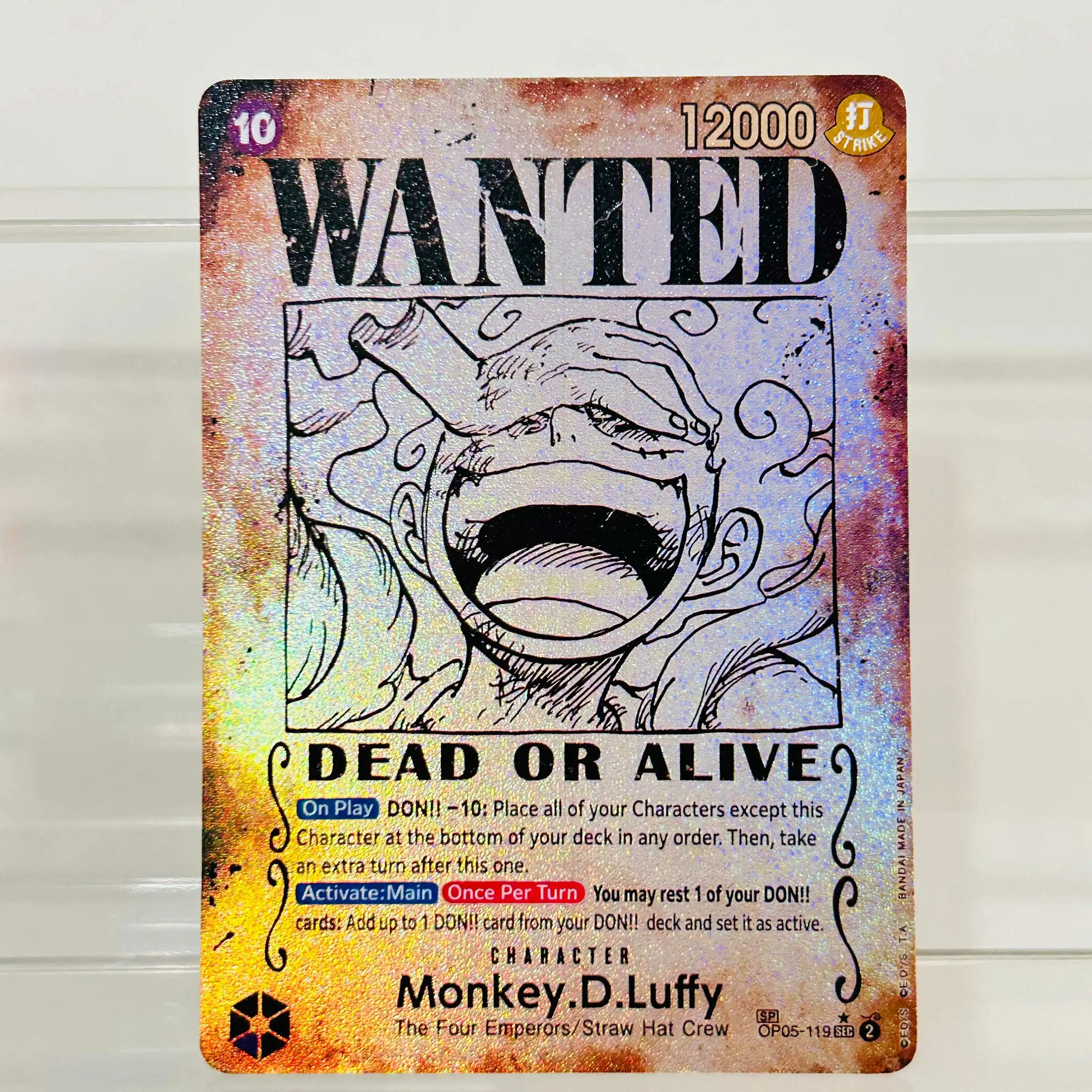 One Piece Shanks OP09-004 SP Wanted Poster Card Holographic Texture Cards Collectible Grade DIY Premium Anime Collection Card view 3