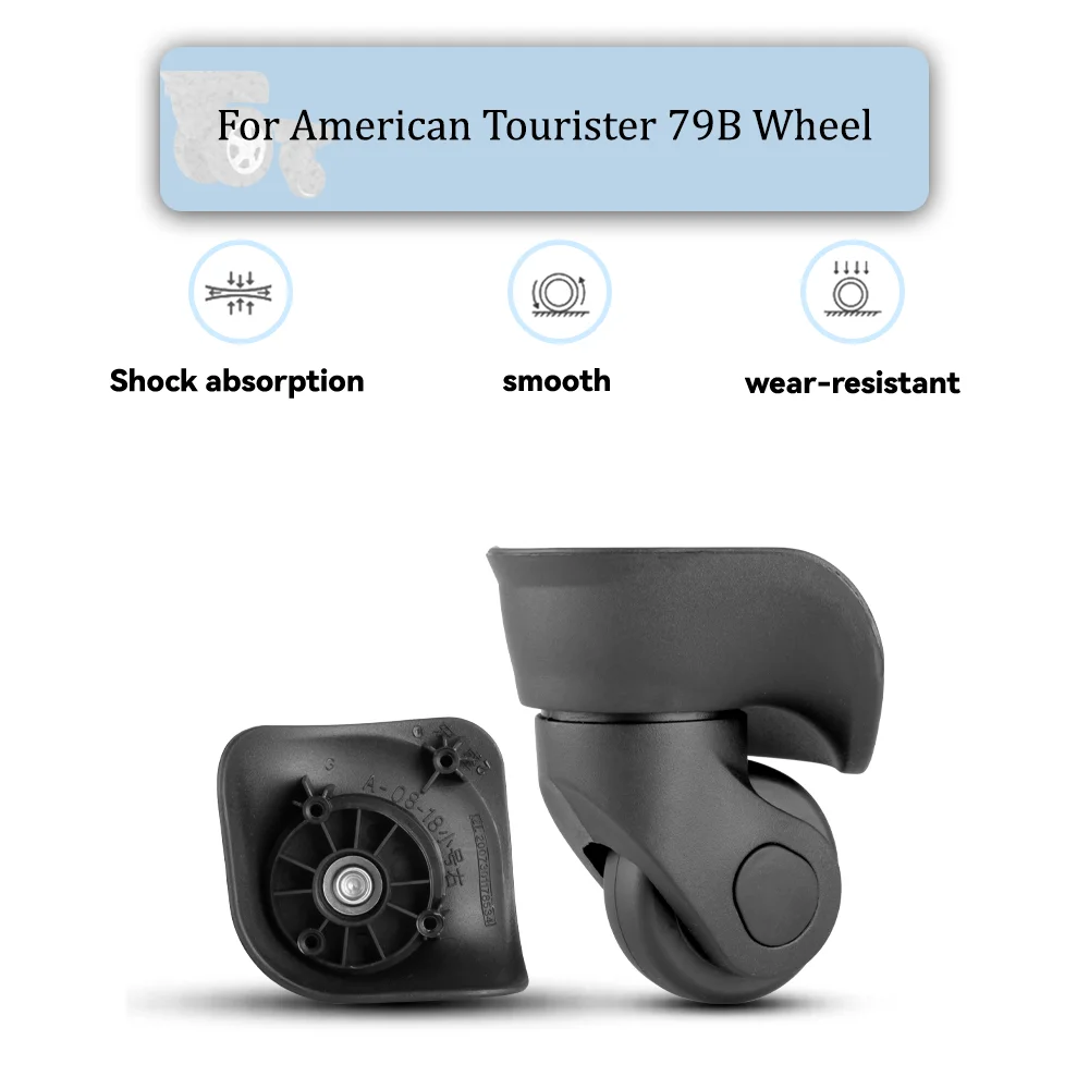 

For American Tourister 79B Universal Wheel Black Replacement Suitcase Silent Smooth Shock Absorbing Rotating Accessories Wheels