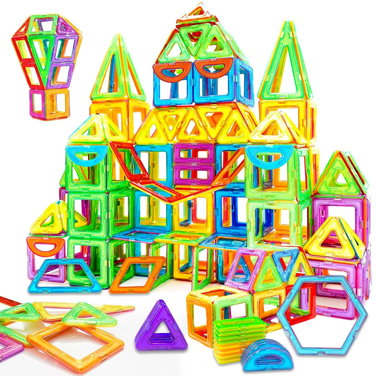 Magnetische bouwstenen DIY 3D STEM Educatieve constructorspeelgoedset voor kinderen Meervormige magnetische bouwstenen