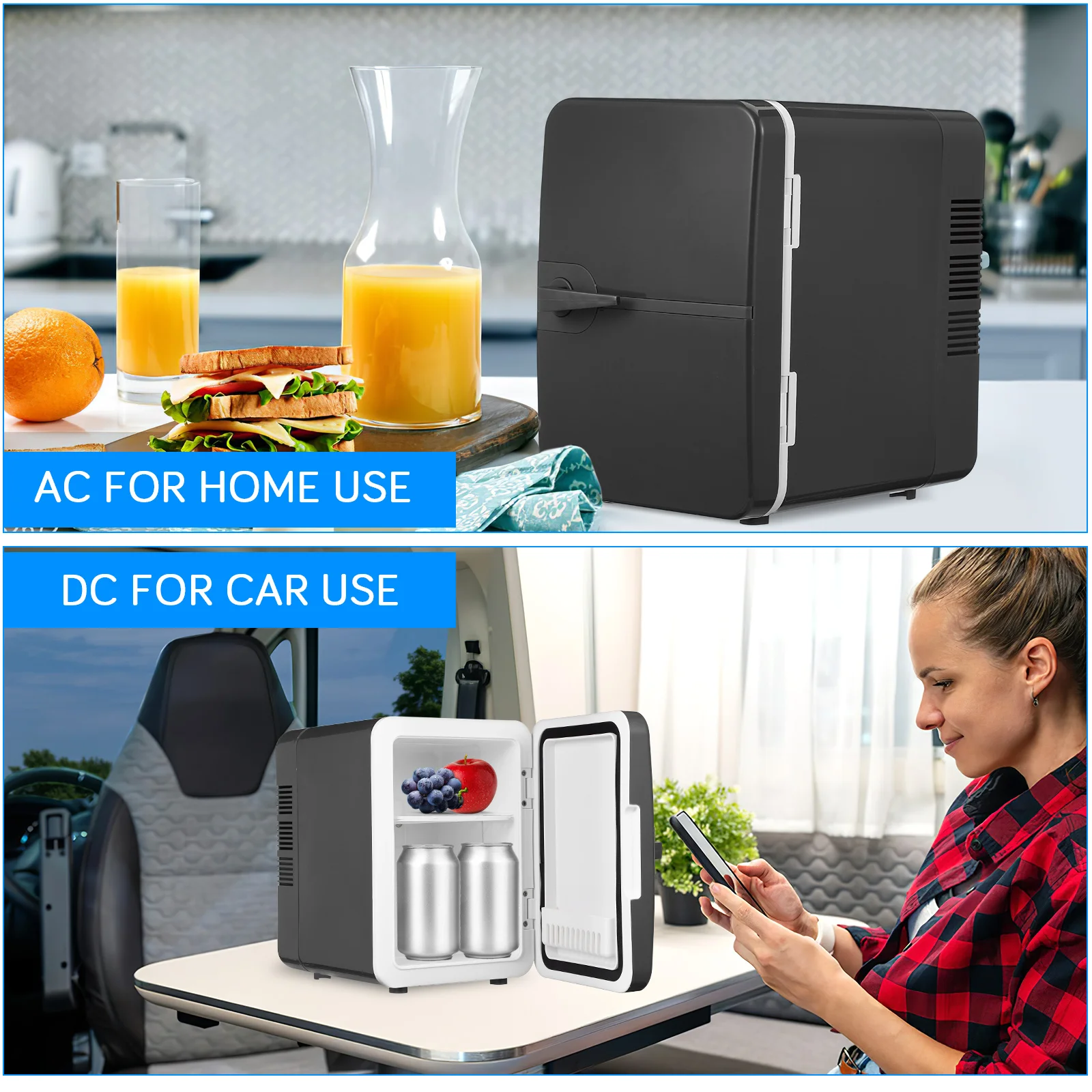 

6L Mini Refrigerator Dual Use Cooling Heating Portable Fridge For Car RV Bedroom Office Beauty Skincare Makeup Refrigerator Mini