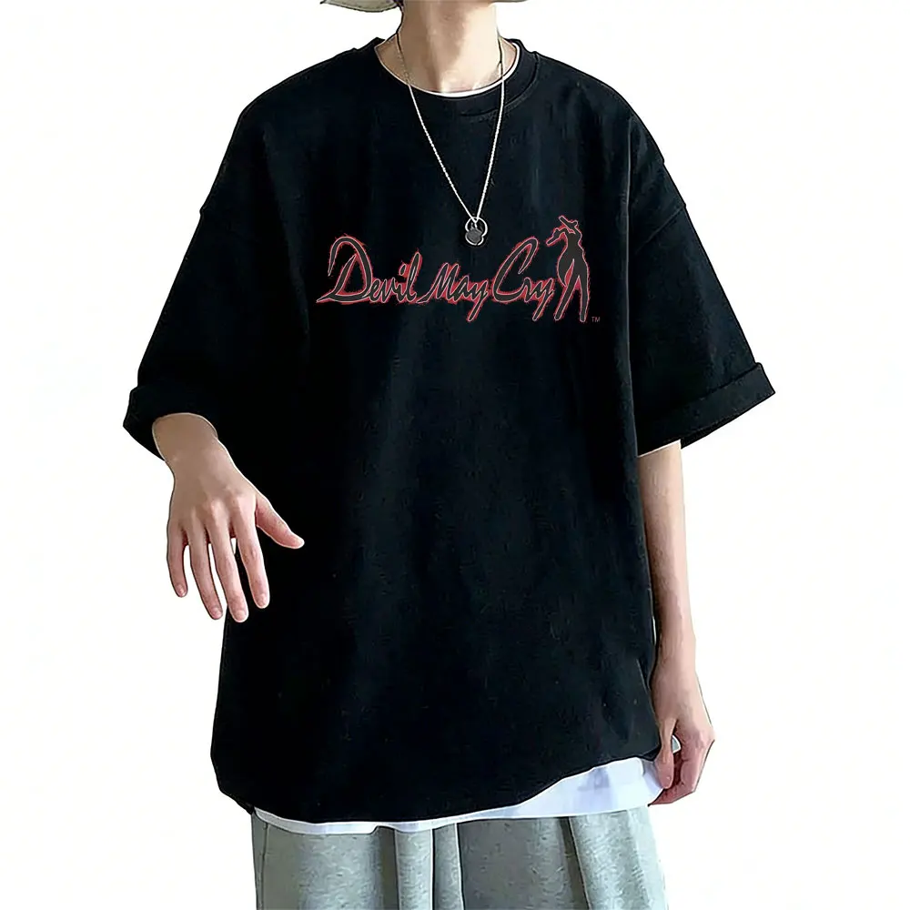 

Game Devil May Cry Dante Merch T-shirt Men Women Gothic Rock Style Streetwear Summer Male Vintage Oversized Crewneck T Shirts