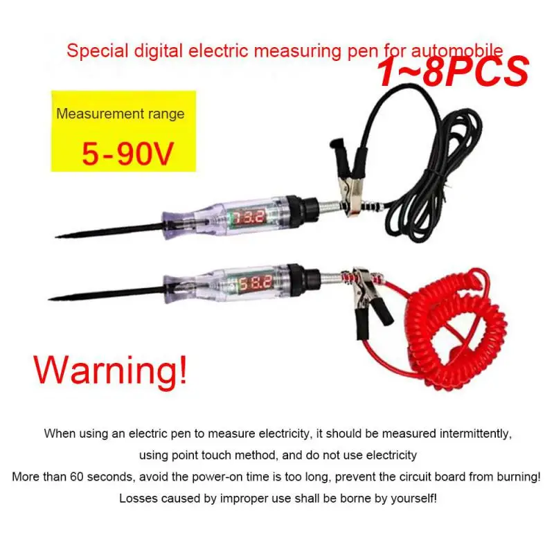 

1~8PCS 2024 Car Truck Voltage Circuit Tester Auto 3V-70V Tools Car Diagnostic Probe Test Pen Light Bulb Electric Measuring Pen