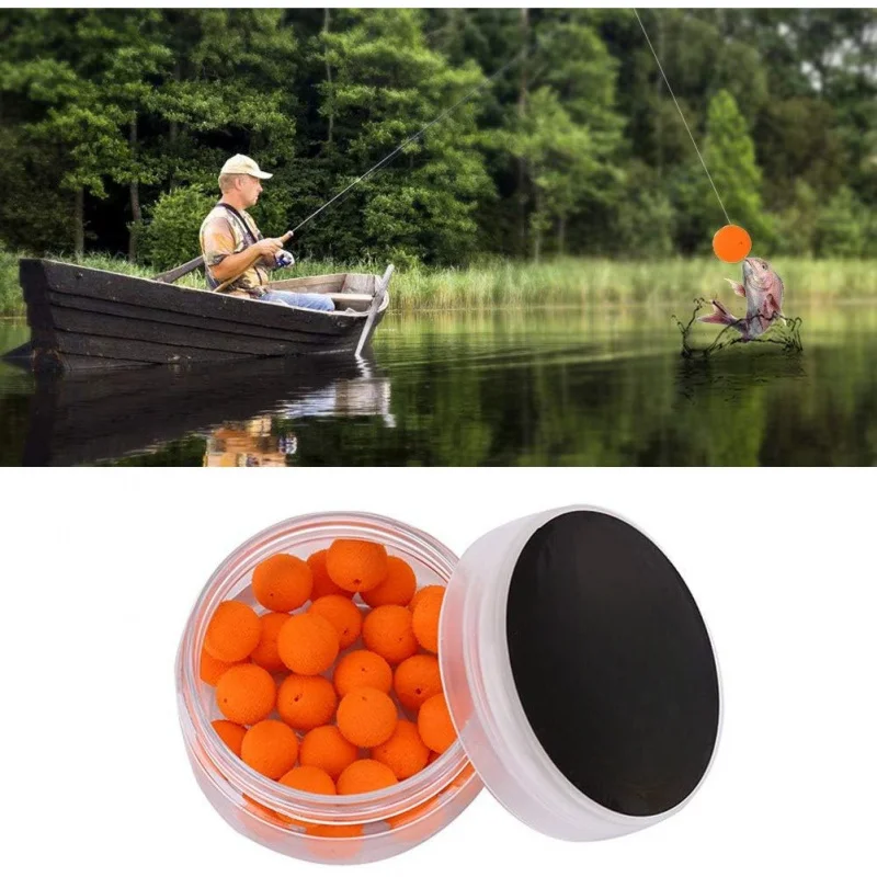 30 Stück 12 mm Geruch Fisch Angelköder Schaum Pop-Up weiche Partikel gekochtes Ei Float Ball Feeder künstlicher Fischköder zum Angeln
