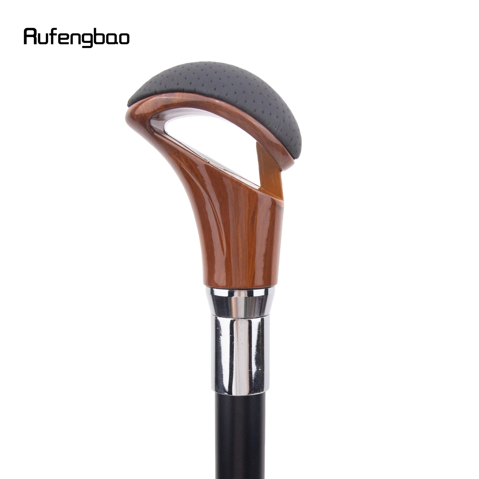 Red Black Leather Silver Walking Cane Fashion Decorative Walking Stick Gentleman Elegant Cosplay Cane Crosier 94cm
