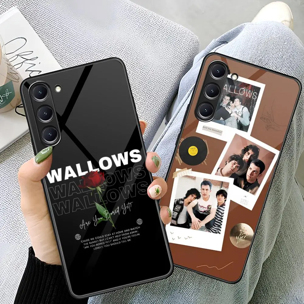 Чехол для телефона Band W-Wallows для Samsung S25 S24 Ultra 23 Fe 22 Plus Galaxy A54 A55 A16 A13 A24 A15 A25, стеклянная крышка