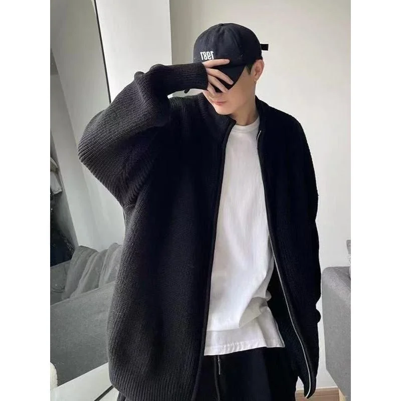 

Bla Couples Knitted Sweater Men's Winter Leisure Sle Women's Base Layer irt Versatile Polyester Fiber Regular Fit Cardigan