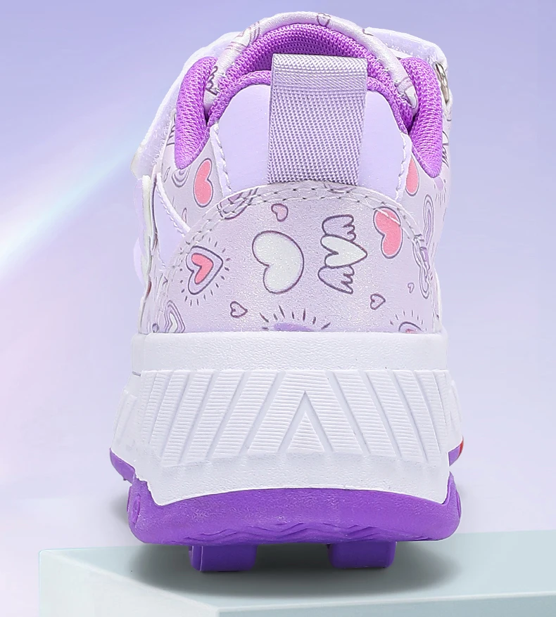 Kinder-Skateboard-Schuhe Geh- und Rollschuh-Kombination Komfortabel Verschleißfest Outdoor-Rollschuh-Sneakers für Mädchen und Jungen 4 Räder – Detail 7