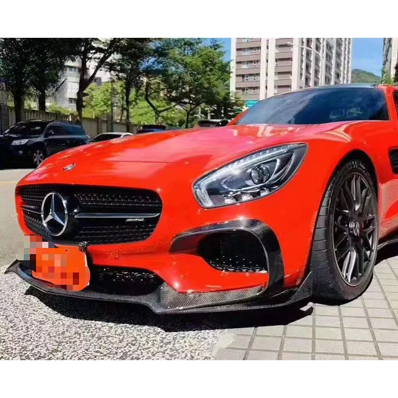 For Mercedes AMG GT R Style 2016+ Front Lip Carbon Fiber Front Spoiler Body Kits Trim Car Accessories