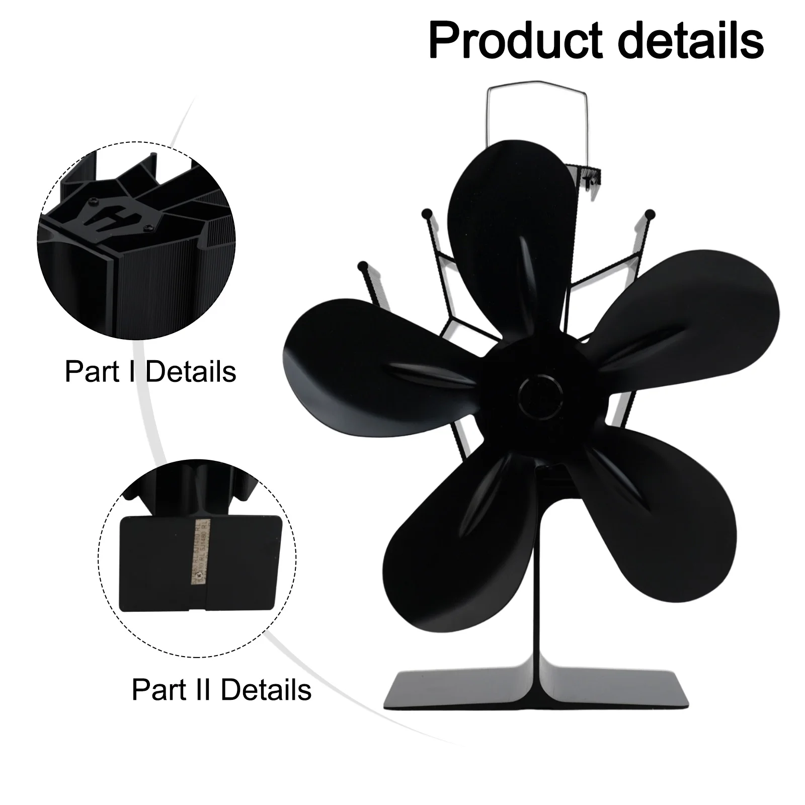 Heat Distribution Fan Stove Fan Efficient Heat Distribution High-Quality Aluminum Alloy Long-Lasting Performance For Fireplace