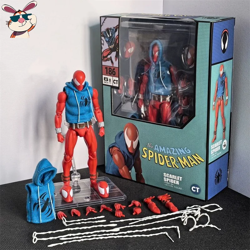 

CT Toy Mafex186 Scarlet Spider Manga Version Peter Parker KO Action Figures Desktop Decoration Model Doll Boy Toy Gift 15.5cm