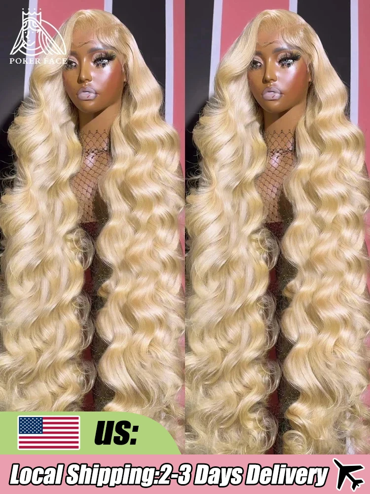 Brazilian 30 40 inches Body Wave 613 Honey Blonde HD Transparent Lace Front Human Hair Wigs 13x6 Lace Frontal Wig Glueless Wig