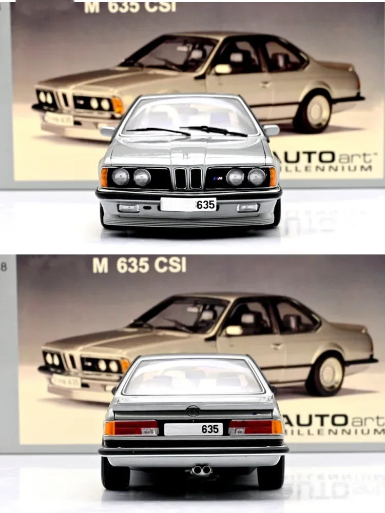 Autoart 1:18 M 635 CSI E24 Siver Simulation Limited Edition All Open Alloy Metal Static Car Model Toy Gift