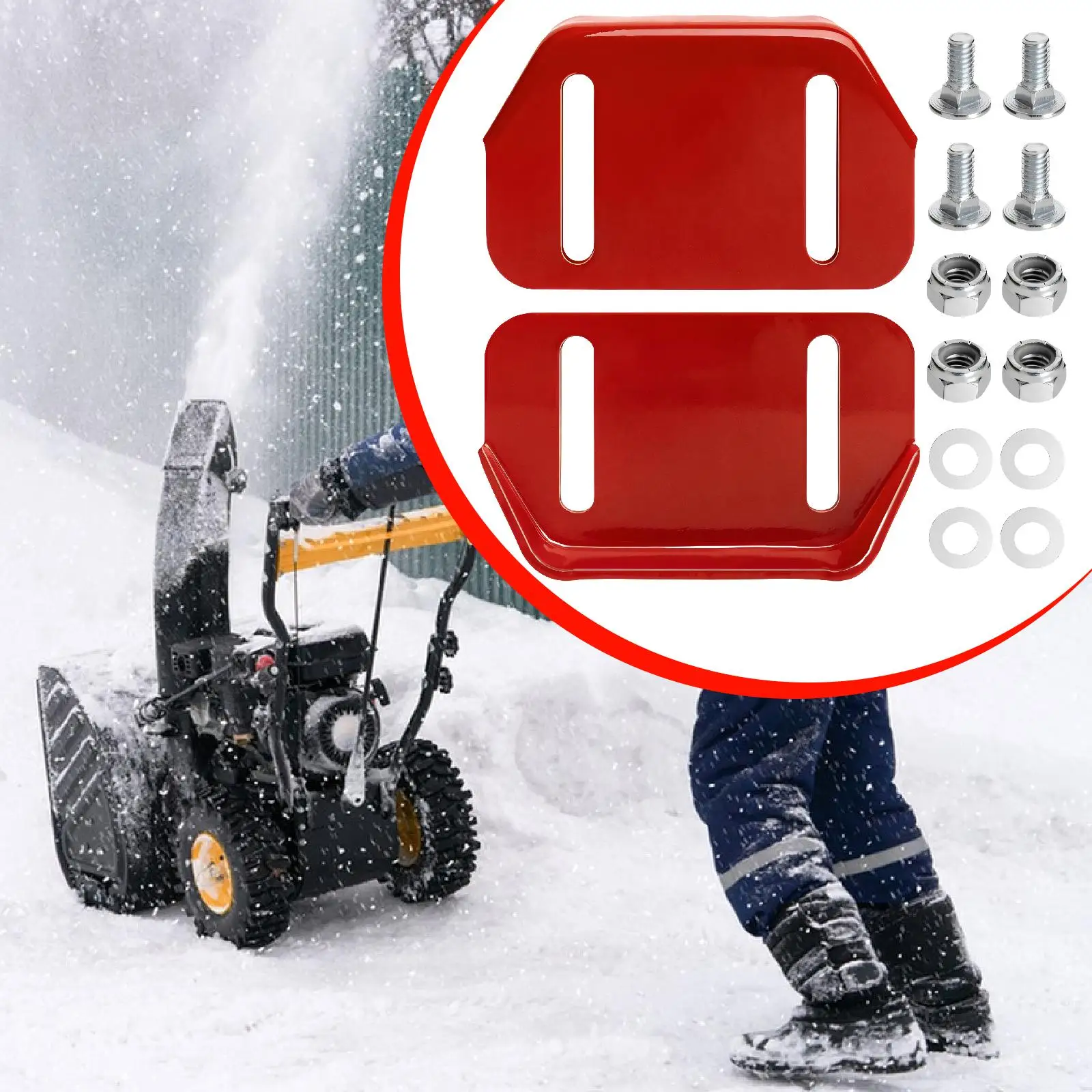 

Universal Snow Thrower Slide Skid Plate Shoes Metal Replacement Parts for Snow Clearing Backyard Attachment