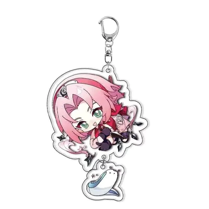 اليابانية أنيمي ناروتو كاكاشي ساسوكي Kawaii الكرتون منقوشة سلسلة مفاتيح مصنوعة من الأكريليك أنيمي الأجهزة الطرفية هدية صغيرة