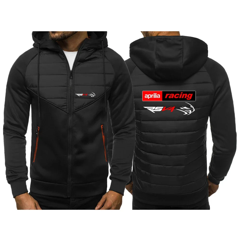 2024 New Aprilia Racing RSV4 Men Tricolor Hooded Jacket Spring And Autumn Casual Slim Comfortable Leisure Patchwork Printing Top