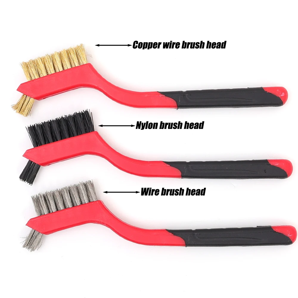 1/3pcs Iron Wire Nylon Pot Brush Kitchen Long Handle Cleaning Brush Polishing Rust Remover Metal Wire Burring Cleaning Tool