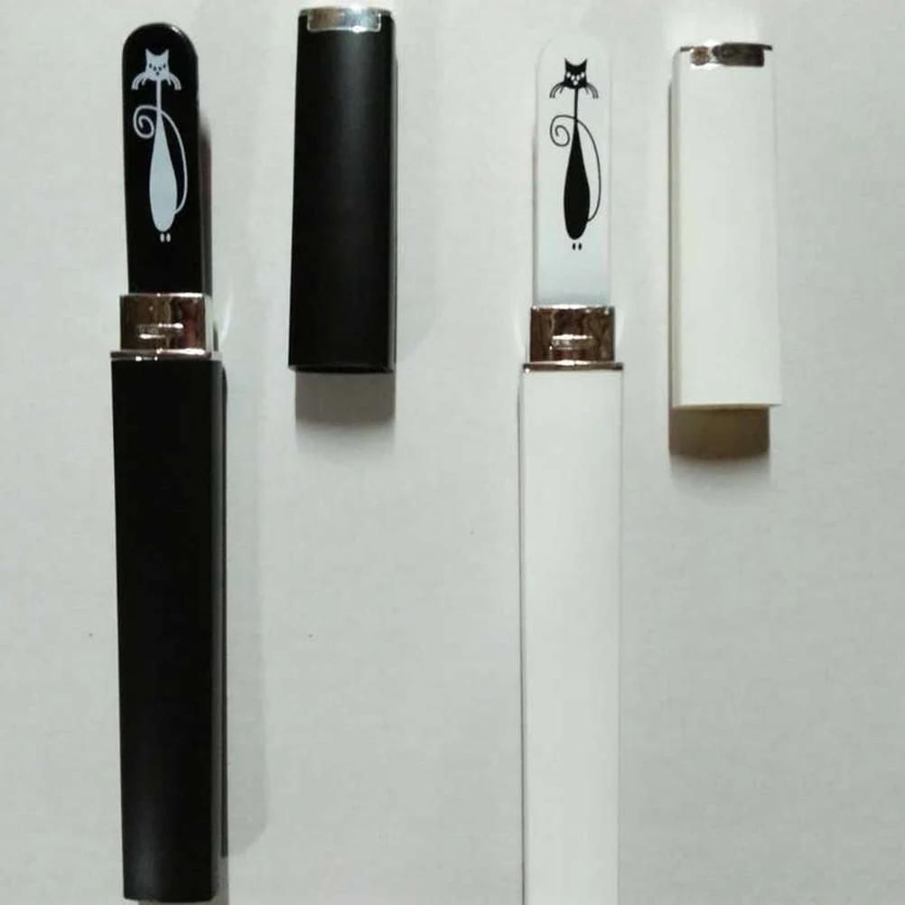 2Pcs Durable Glass Nail Files Double Side Printed Eco Friendly Nail Buffers for Smooth Shaping Natural False Nails Extensions