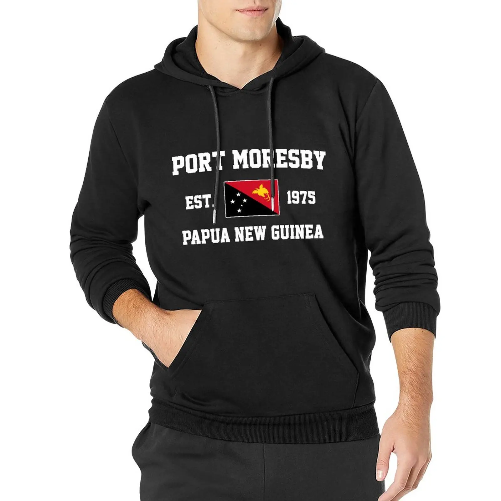 

Men Women Hoodies Papua New Guinea EST.1975 Port Moresby Capital Hoodie Pullover Hooded Hip Hop Sweatshirt Cotton Unisex
