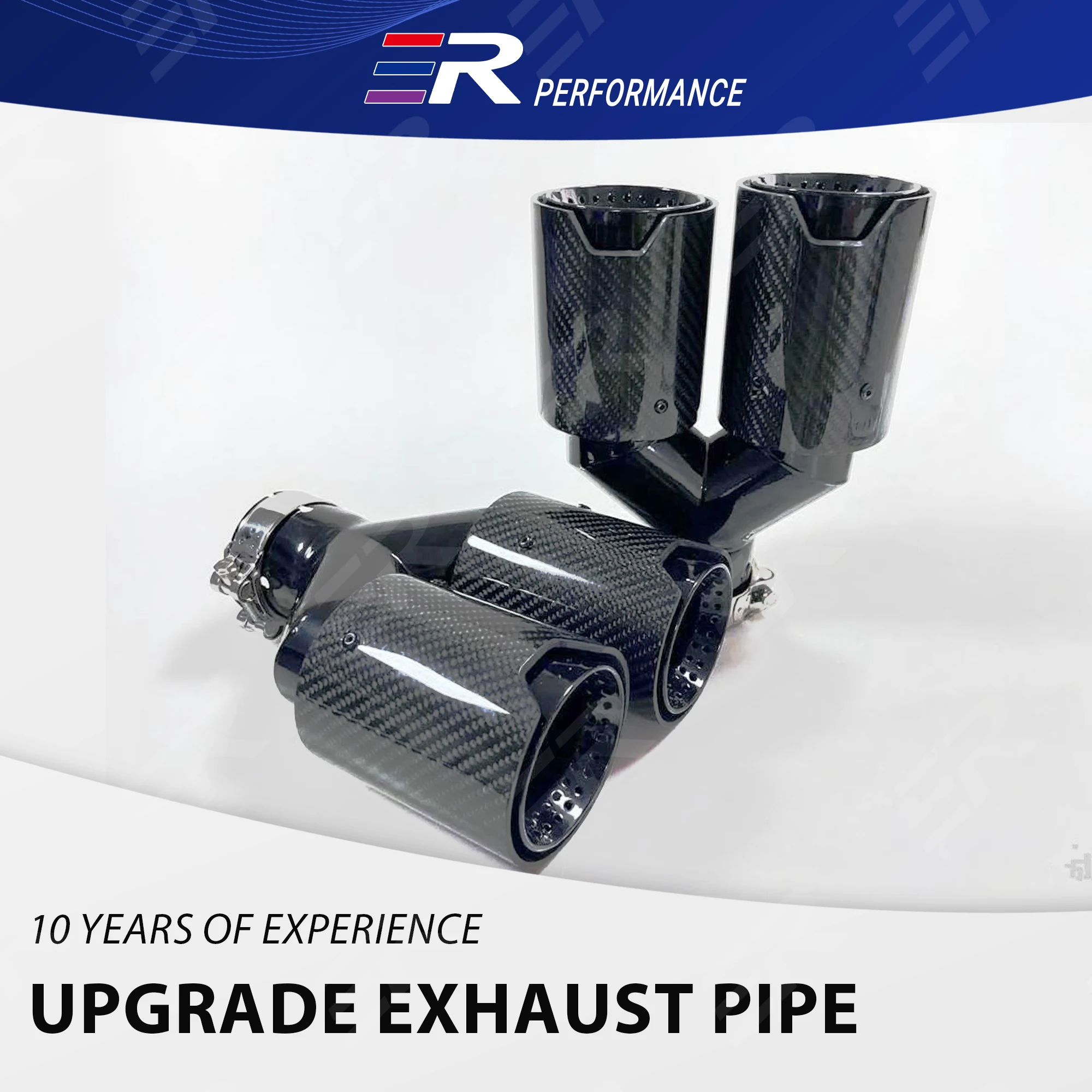 

ER, новый дизайн, обновленная двойная выхлопная труба 93 мм, универсальная автомобильная насадка из углеродного волокна, глушитель для модифицированных аксессуаров