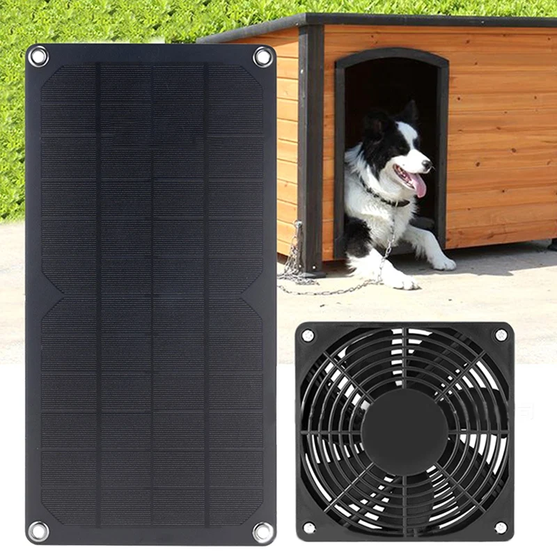 Solar Panel Air Extractor 10W 12V For Office Outdoor Dog Chicken House Greenhouse Waterproof Solar Panel A