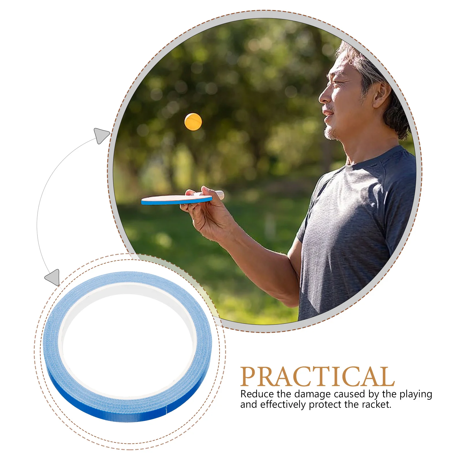 

1 Roll Portable Table Tennis Paddle Tape Strong Edging Guard for Racket Protection Lightweight Comfortable Player Essential