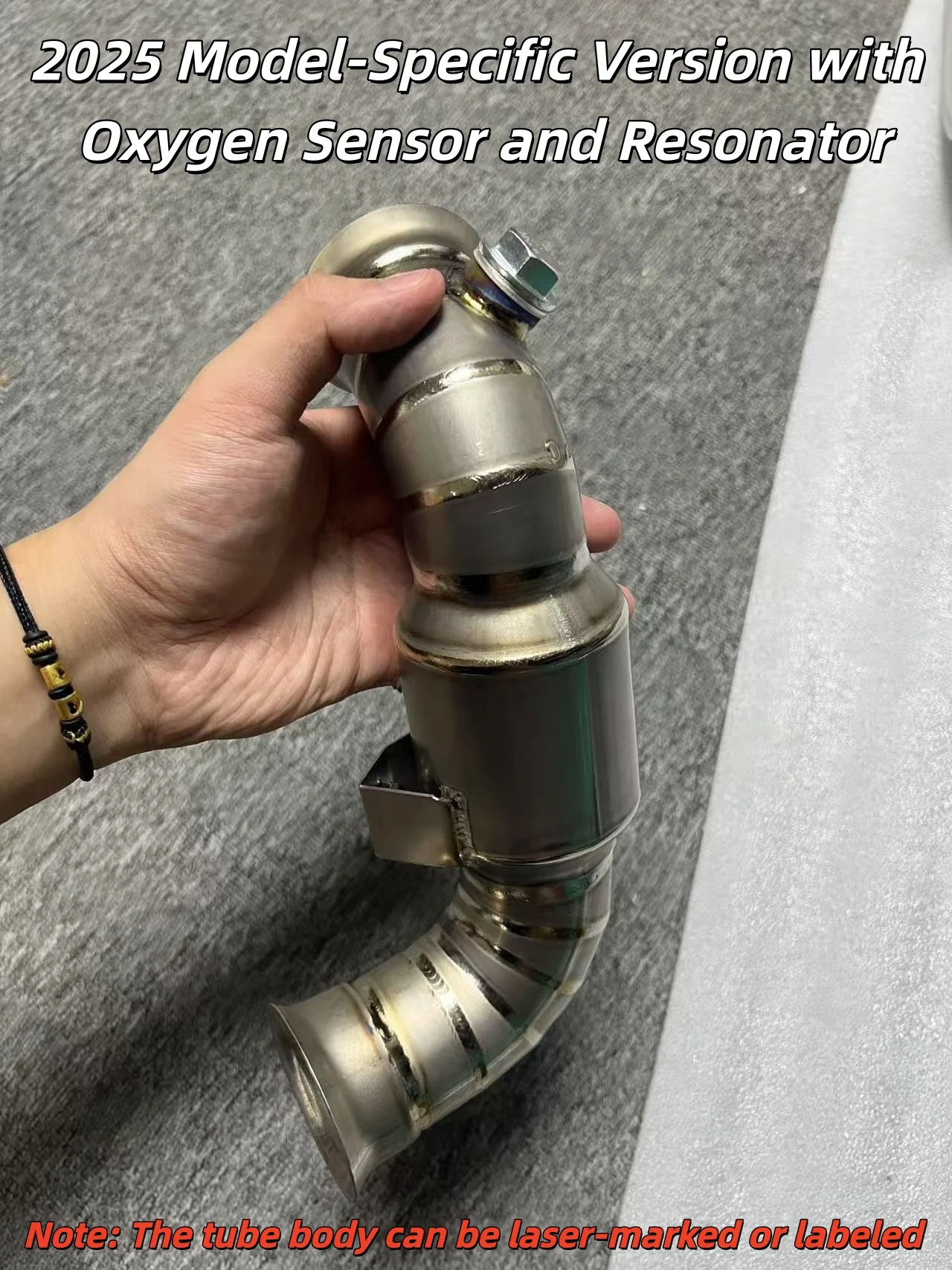 For Titanium alloy mid-pipe (straight-through with resonator) for KTM DUKE 790/890 motorcycle modifications