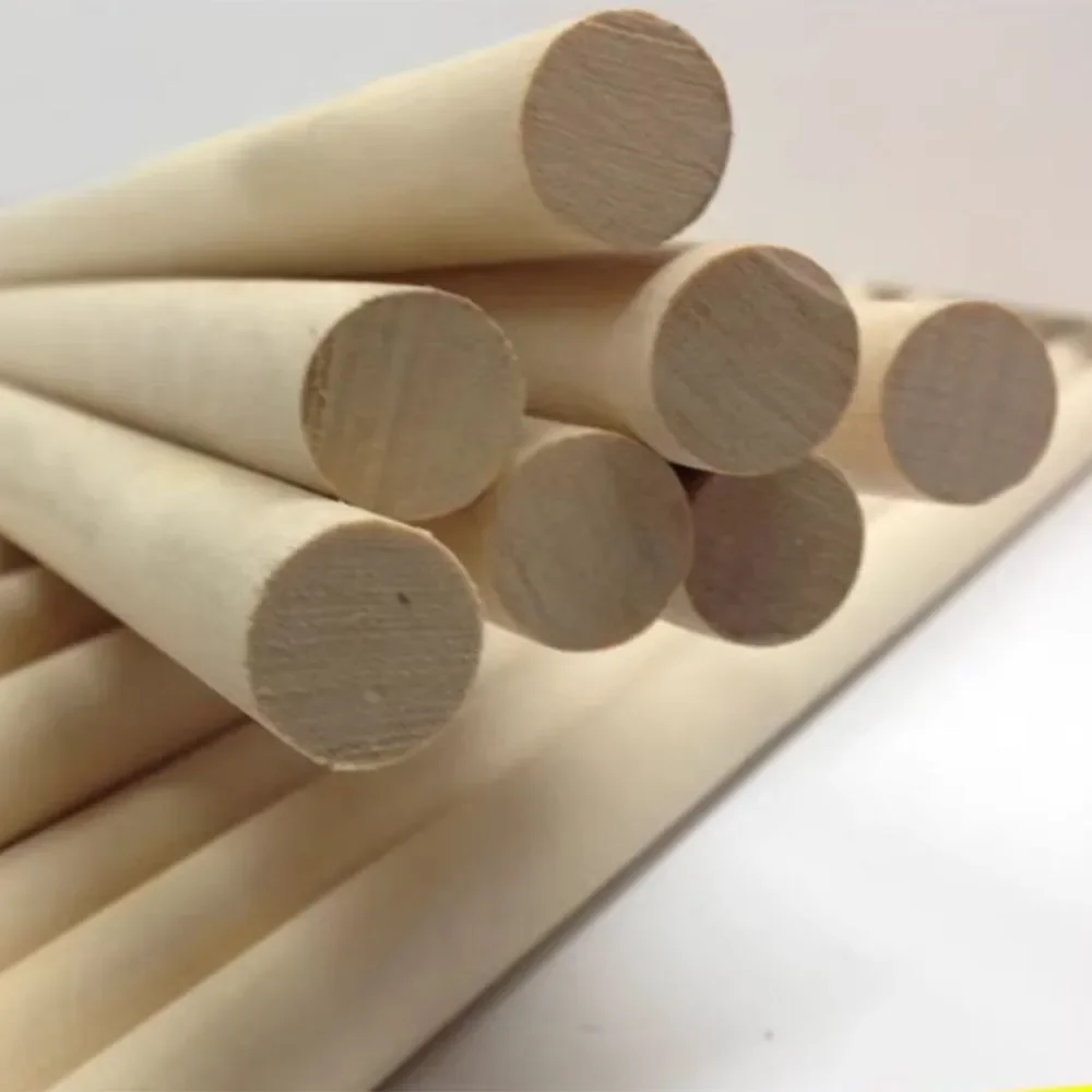 50-100Pcs  Dia4mm Solid Round Wood Length 50mm-400mm DIY Construction Material Building Model Fine Wooden Strips