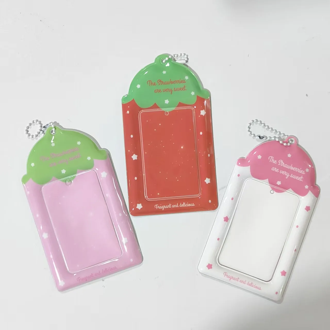 Strawberry Card Holder PVC Cute Idol Kpop Meal Card School ID Card Pendant Photocard Storage Display