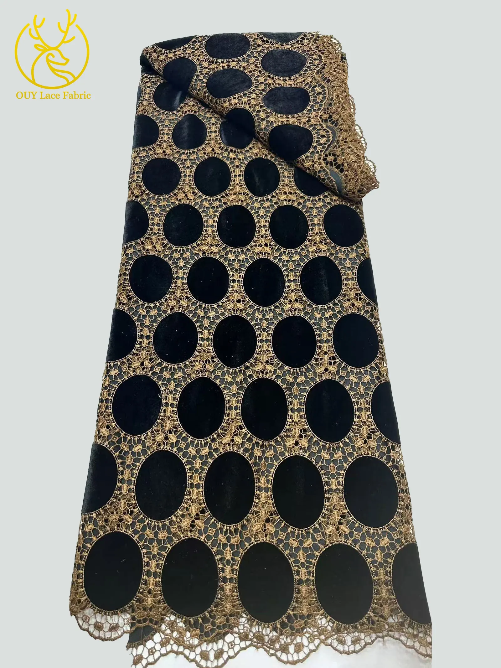Tecido de renda guipure de veludo 2026 qualidade premium luxo africano nigeriano bordado tecido corte a laser vestido de festa feminino 5 metros