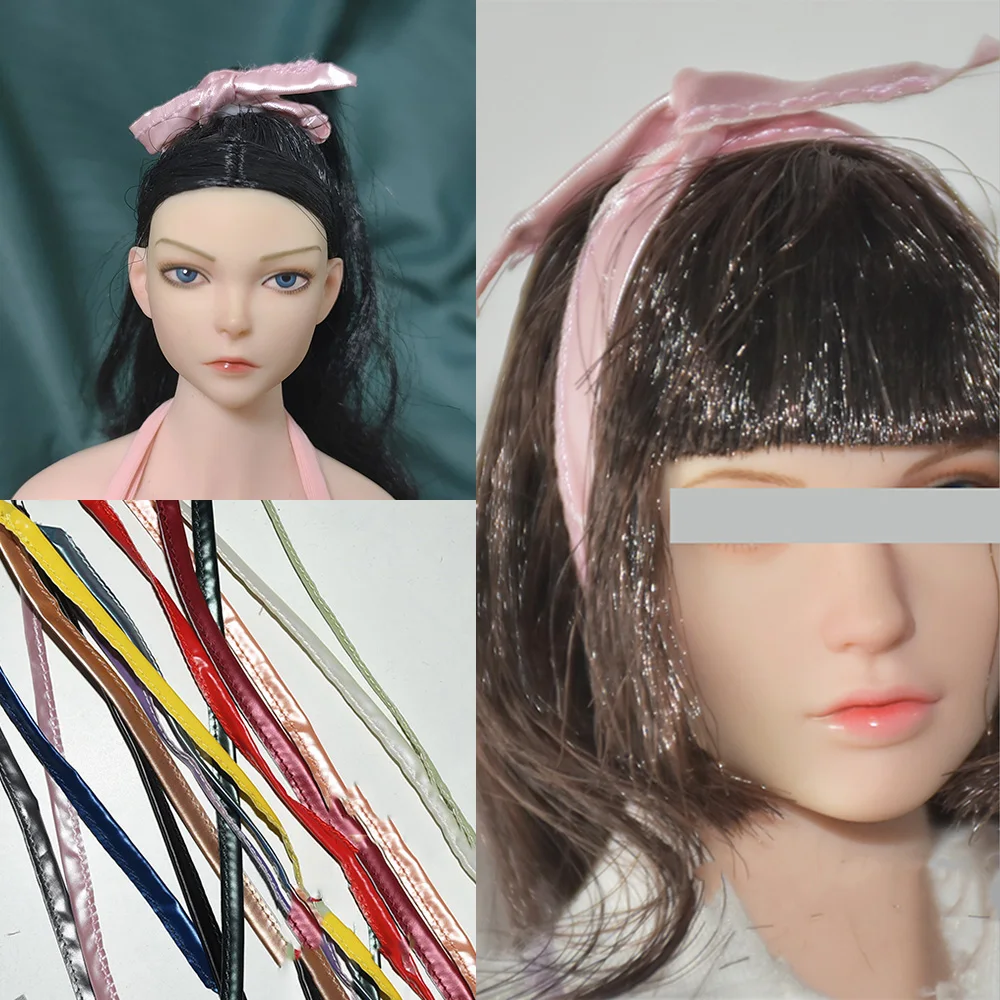 1/6 Women Soldier Hair Bands Fashion Bunny Ears Ribbon Cross Knotted Hairband Metal Wire Scarf Headband For 12'' Action Figure