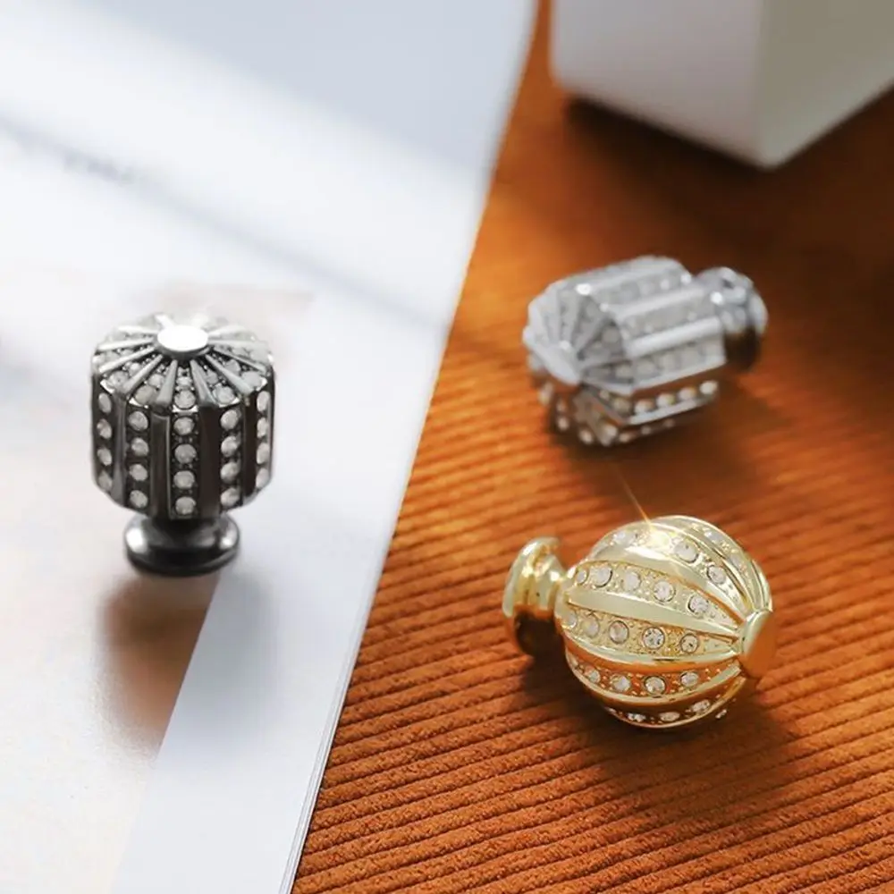 Zinc Alloy Cabinet Knobs Single Hole Solid Construction Drawer Knobs Diamond Shape Pull Button Style Furniture Handles