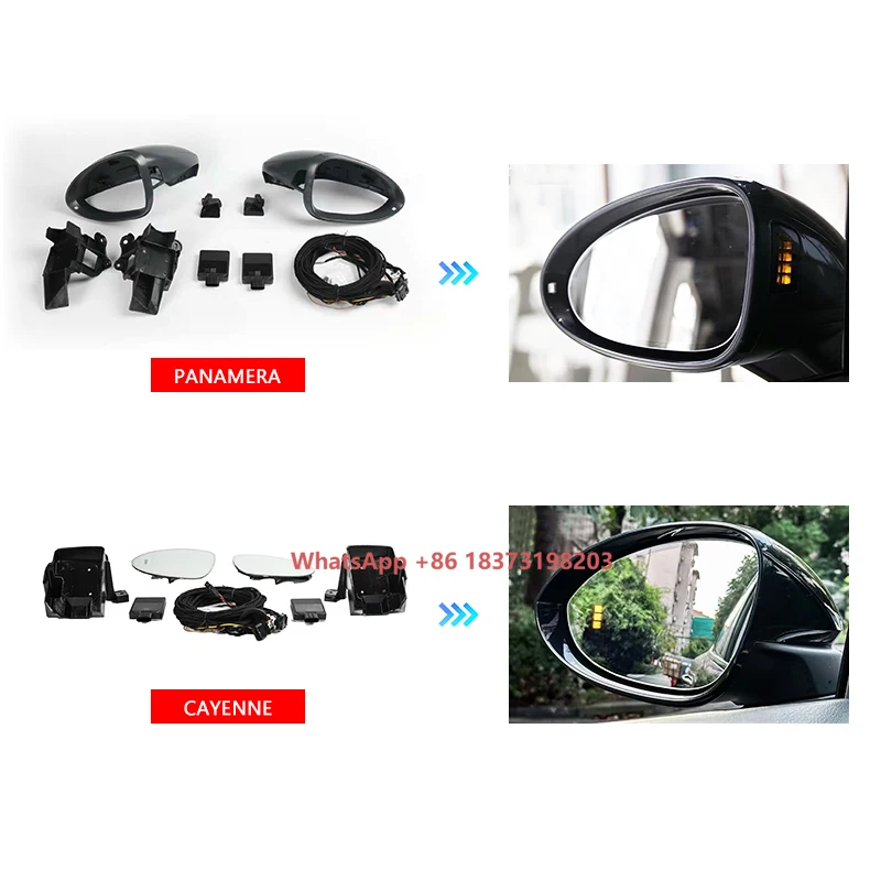 Car Modification Intelligent Lane Change Assistance Rearview Side Mirror for Porsche 2017-2025 Panamera 2018-2025 Cayenne
