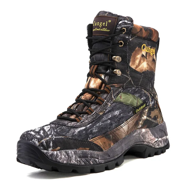 Męskie wysokie buty myśliwskie w kamuflażu Oddychające buty taktyczne Outdoor Hiking Odporne na zużycie wodoodporne buty alpinistyczne