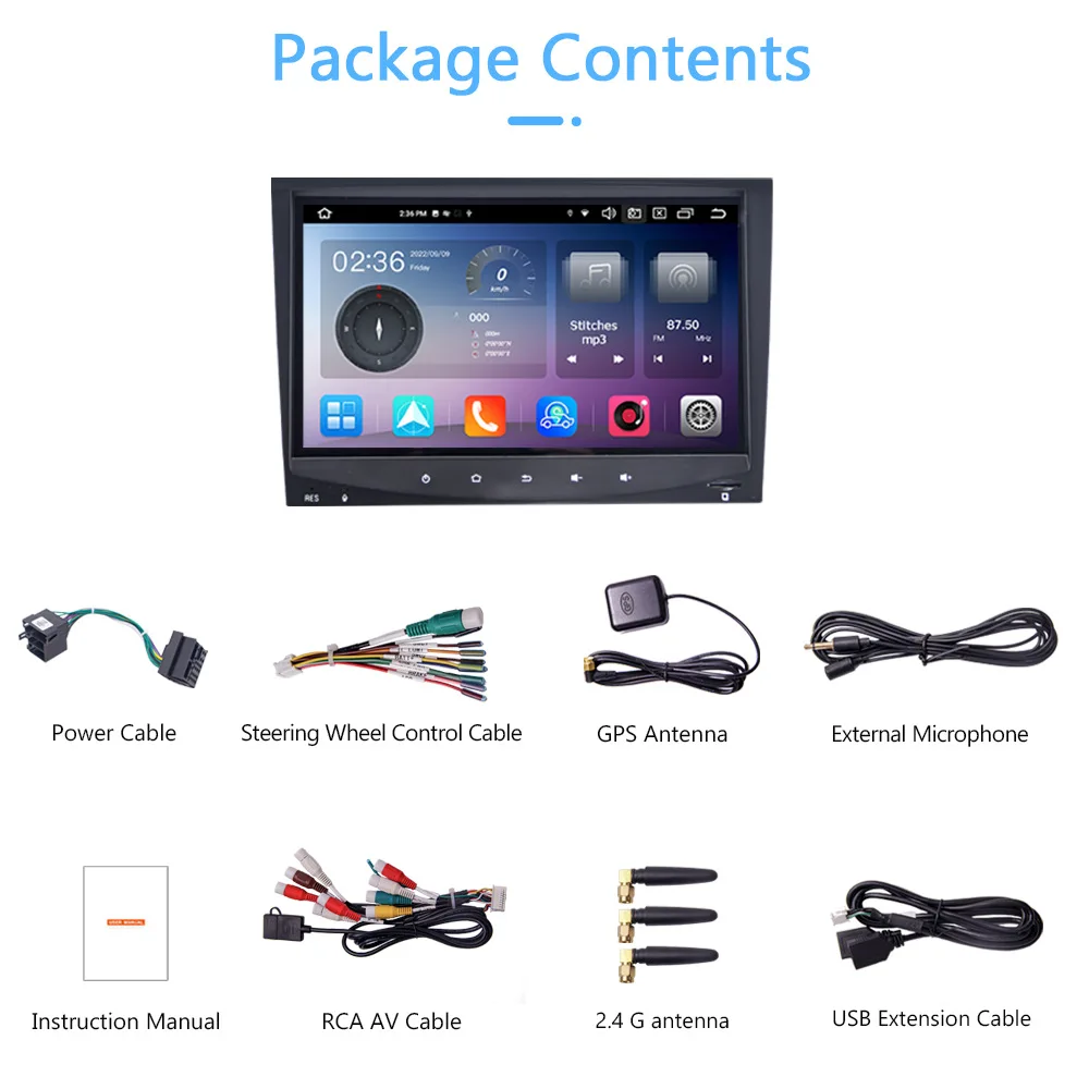 For 8 Inch Android 13  Navigation Carplay 4G LTE Car Radio for CLK-Class A209/C209 Dashboard Placement - view 5