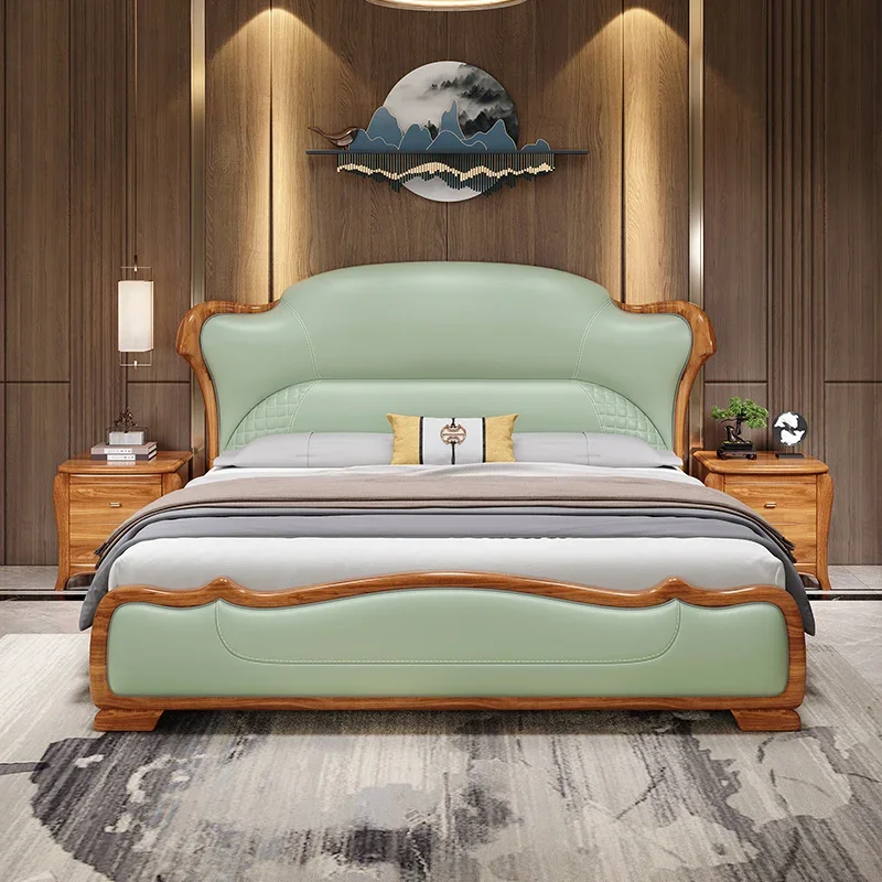 

European Nordic Bed Luxury Safe Double Queen Baby Castle Bed Modern Girls Nordic Beauty Design Sun Wooden Cama Hotel Furniture