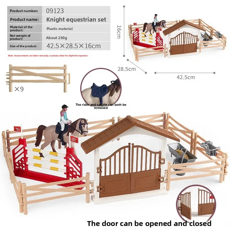 Bauernhof Stabile Haus Modell Action-figuren Emulational Reiter Pferd Tiere Spielset Figur Nette Pädagogische Kinder Spielzeug Geschenk