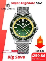 San Martin Original Design 41mm GMT Dive Watch NH34 Automatic Mechanical Quick Release Bracelet Waterproof 200m Luminous SN0119