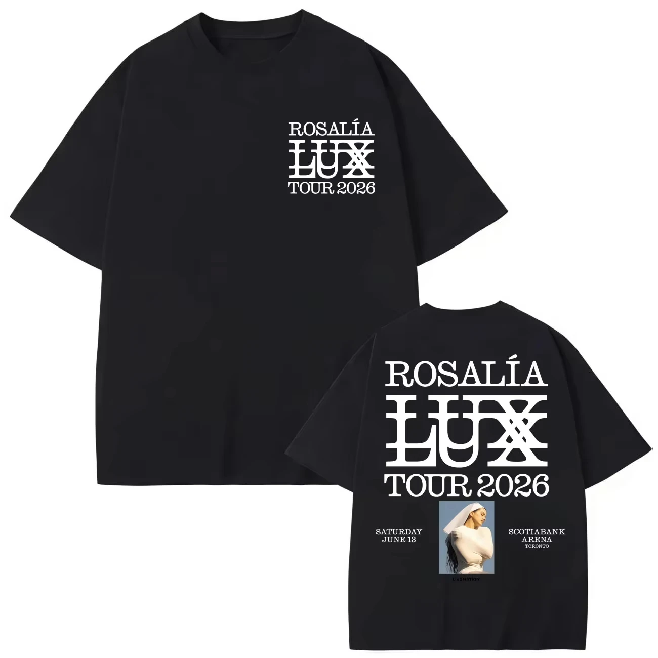 ROSALIA LUX Tour T SHIRT 2026 ROSAIA Same As Official Website High Quality Tees Oversized Harajuku Round Neck Tops
