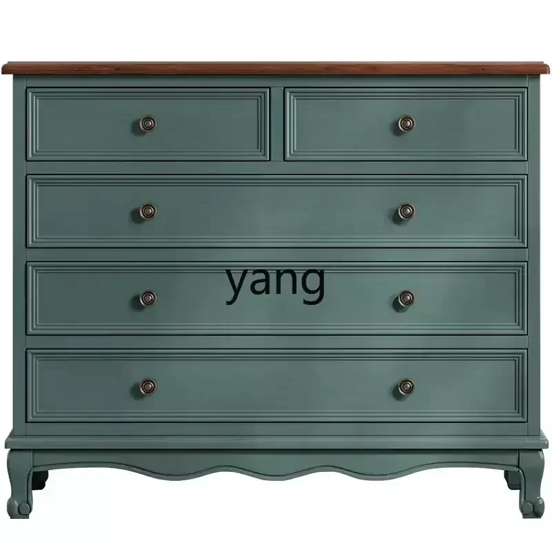 LH storage cabinet master bedroom bedside nine chest cabinet living room locker against the wall solid wood retro