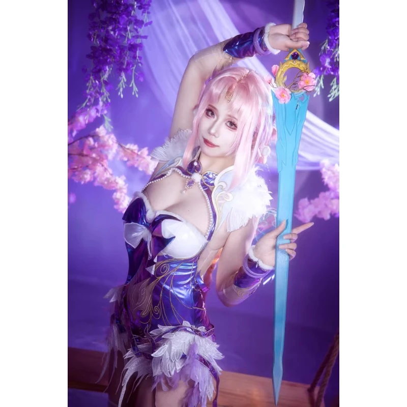Game Naraka: Bladepoint Justina Gu Sword Cosplay Props Qingxiao Halloween Christmas Carnival Party Accessories