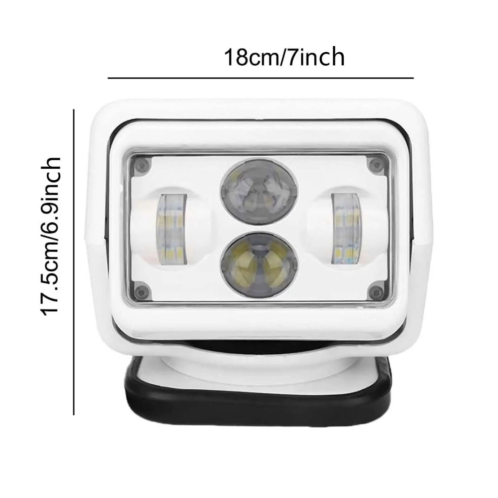 Projecteur LED Marin pour Véhicules Tout-Terrain, Rotation Résistante à 360 °, pour Camion, Bateau, Télécommande, Lumière de Recherche, Lampe de Travail Extérieure